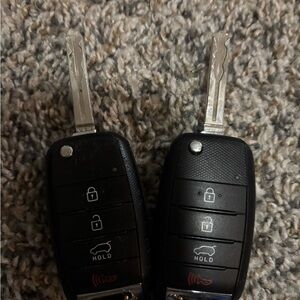 Premium Black Car Key Fob Pair
